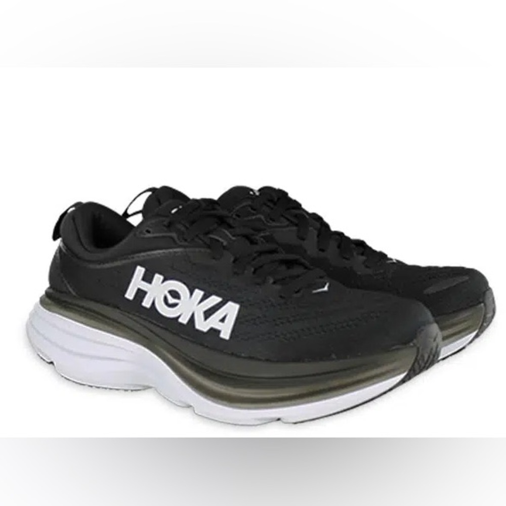 HOKA one one Bondi 8 Running Shoes black/white casual summer vacation outdoor